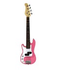 Zenison PINK Left Handed Electric Base Guitar, Small Scale 36 Inch Mini Sized