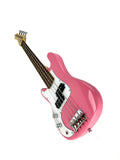 Zenison PINK Left Handed Electric Base Guitar, Small Scale 36 Inch Mini Sized