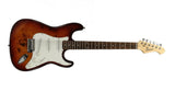 Zenison Strat Guitar Burl Maple Sunburst Tobacco Solid Wood Electric Guitar