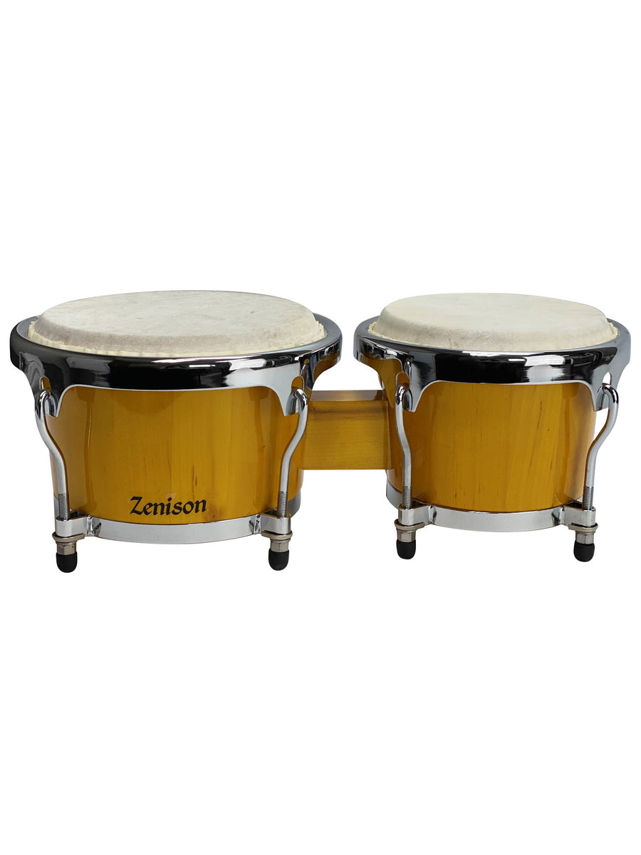 World Latin Bongos 7" and 8" Set Natural Wood Zenison