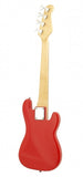 Left Handed Electric Bass Guitar Red - Small Scale 36" Inch Childrens Mini Kids