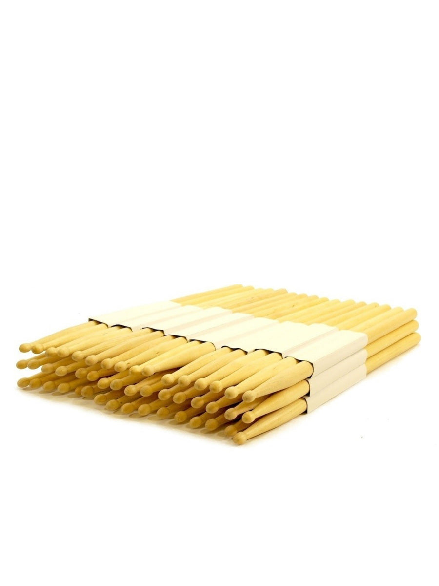 12 Pairs of Natural Maple Drumsticks 2A Wood Tip Zenison