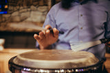 11" Conga Drum and Stand - Red Wine
