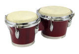 World Latin Bongos 7" and 8" Set - Red Wood