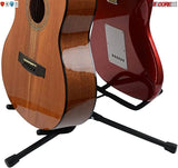 Adjustable Dual Guitar Display Stand - Traditional Design