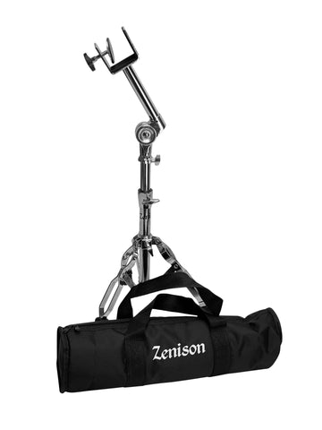 Adjustable Double Braced Bongo Stand and Gig Bag - Chrome