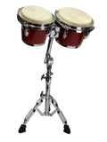 Adjustable Double Braced Bongo Stand and Gig Bag - Chrome