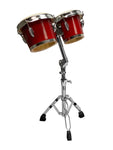 Adjustable Double Braced Bongo Stand and Gig Bag - Chrome