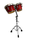 Adjustable Double Braced Bongo Stand and Gig Bag - Chrome