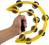 Double Row Handheld Tambourine - Yellow