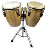 9" and 10" Conga Drum Set - Natural Wood