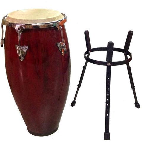 11" Conga Drum and Stand - Red Wine